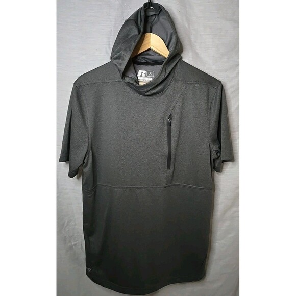 Russell Training Fit Dri-Power 360 Short-Sleeve Hoodie Men’s M Gray Activewear - Picture 1 of 8